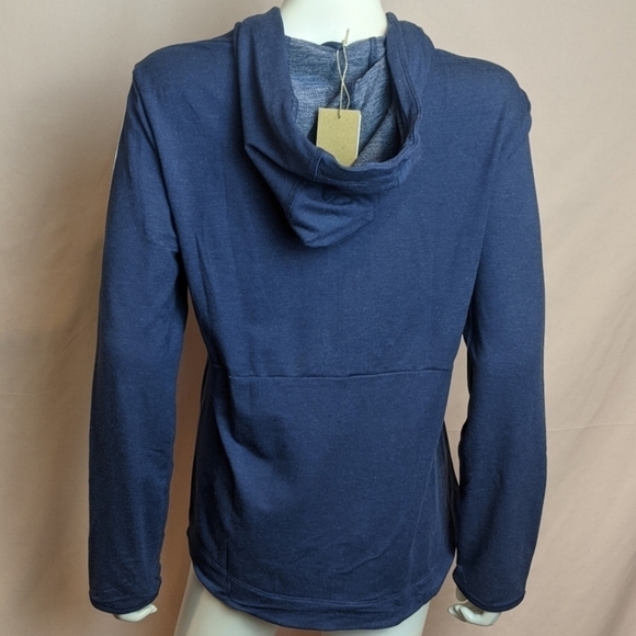 Adidas Blue Striped Sleeve Full Zip Training Hoodie size Medium - Picture 5 of 8